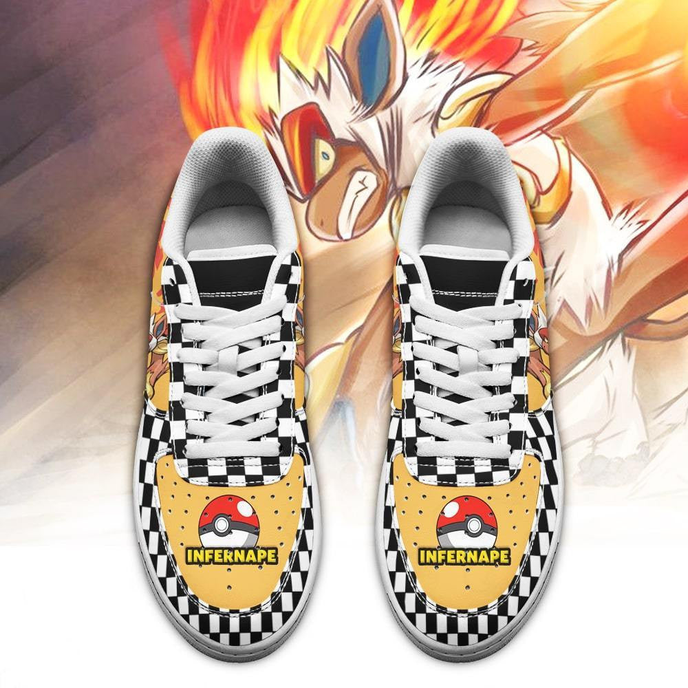 Baskets Anime Poke Infernape en Cuir Chaussures Basses Unisexes Anime Manga
