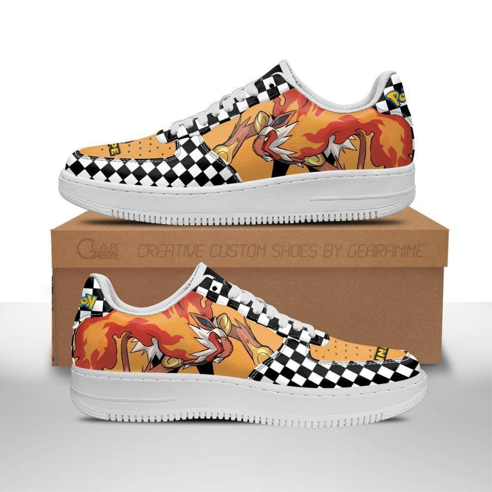 Baskets Anime Poke Infernape en Cuir Chaussures Basses Unisexes Anime Manga