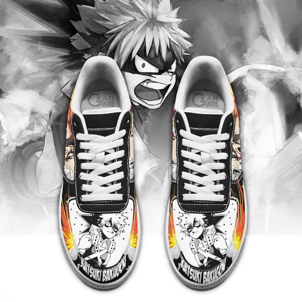 Baskets Anime Katsuki Bakugou en Cuir Chaussures Basses Unisexes Anime Manga