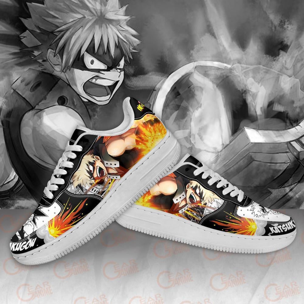 Baskets Anime Katsuki Bakugou en Cuir Chaussures Basses Unisexes Anime Manga