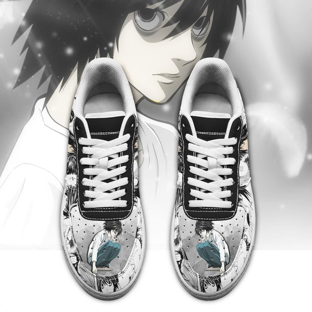 Baskets Anime L Lawliet en Cuir Chaussures Basses Unisexes Anime Manga