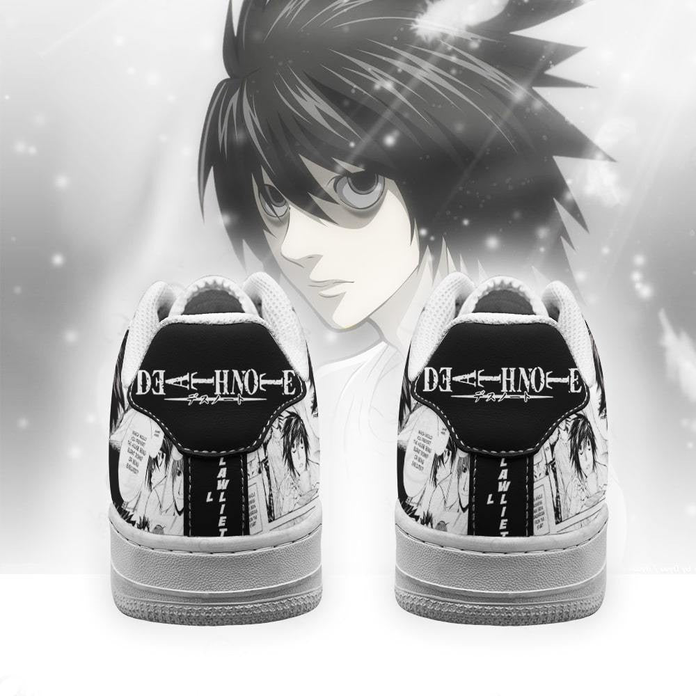 Baskets Anime L Lawliet en Cuir Chaussures Basses Unisexes Anime Manga