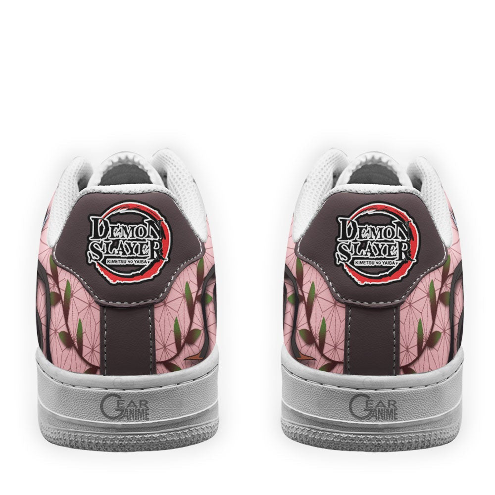 Baskets Anime Nezuko Custom Low-Top Leather Sneakers Demon Form Custom en Cuir Chaussures Basses Unisexes Demon Slayer