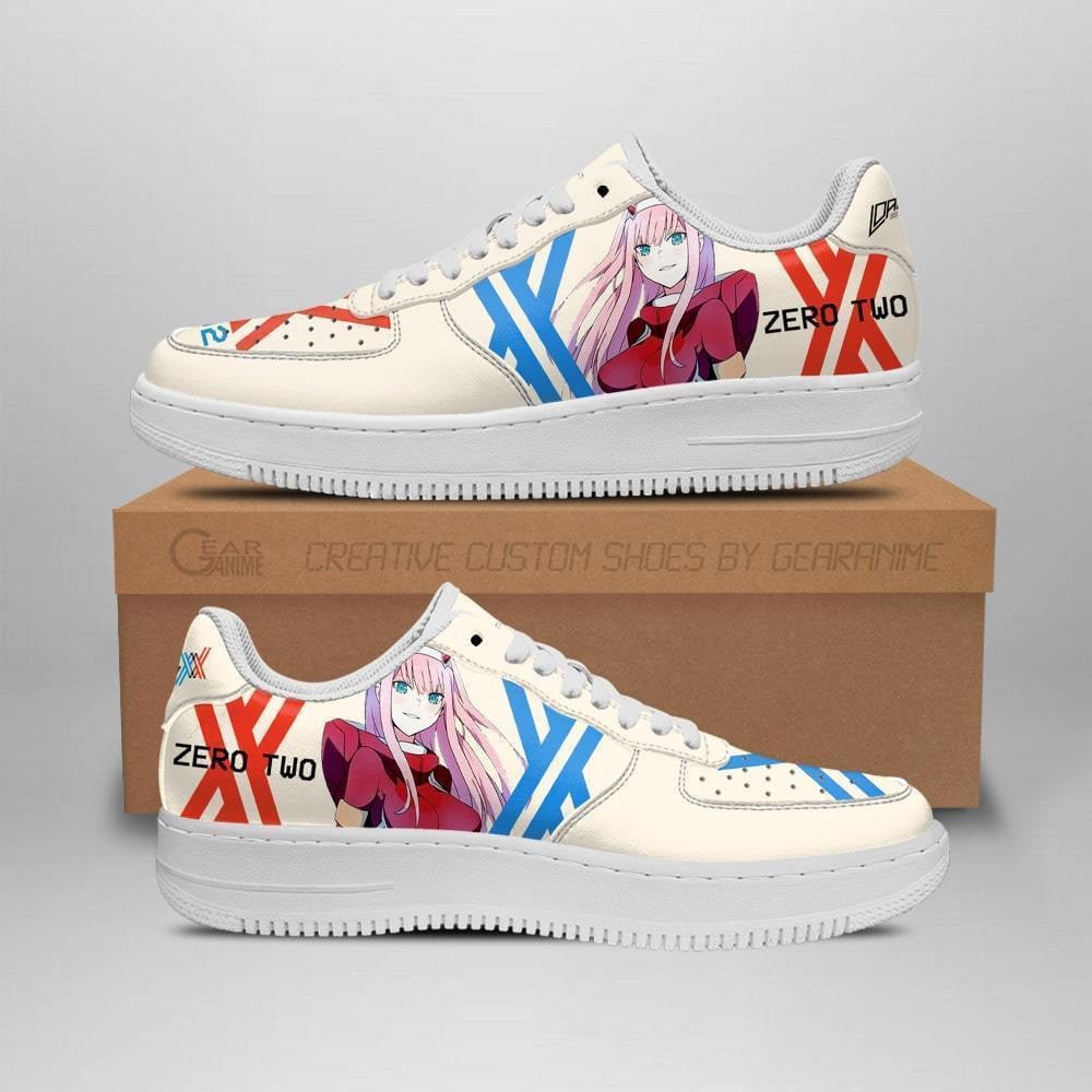 Baskets Anime Code 002 Zero Two en Cuir Chaussures Basses Unisexes Anime Manga