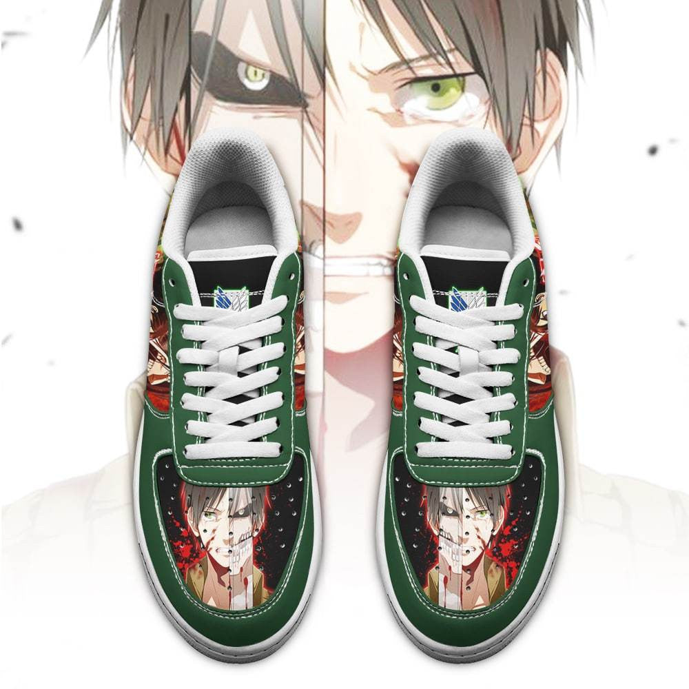 Baskets Anime Shingeki Eren Yeager en Cuir Chaussures Basses Unisexes Attack on Titan