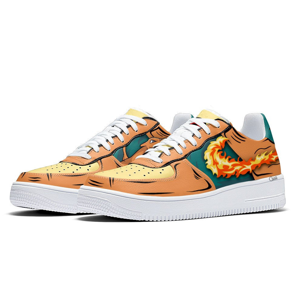 Baskets Anime Charizard Fire Blast en Cuir Chaussures Basses Unisexes Anime Manga