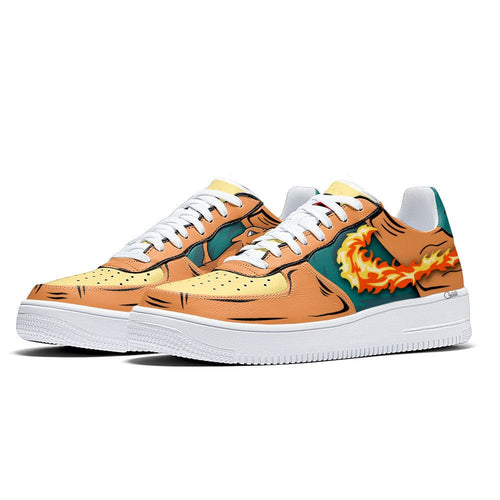 Baskets Anime Charizard Fire Blast en Cuir Chaussures Basses Unisexes Anime Manga