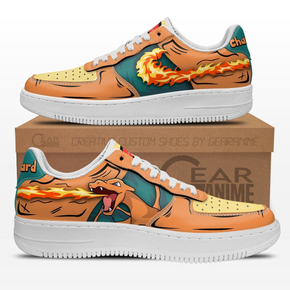 Baskets Anime Charizard Fire Blast en Cuir Chaussures Basses Unisexes Anime Manga