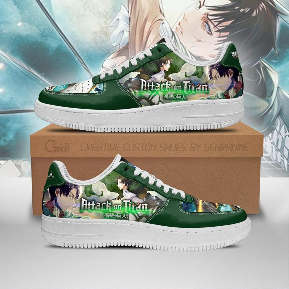 Baskets Anime Levi Ackerman Shingeki en Cuir Chaussures Basses Unisexes Anime Manga