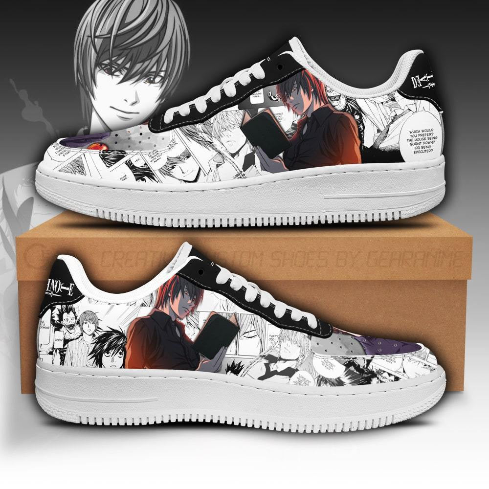 Baskets Anime Kira Light Yagami en Cuir Chaussures Basses Unisexes Anime Manga
