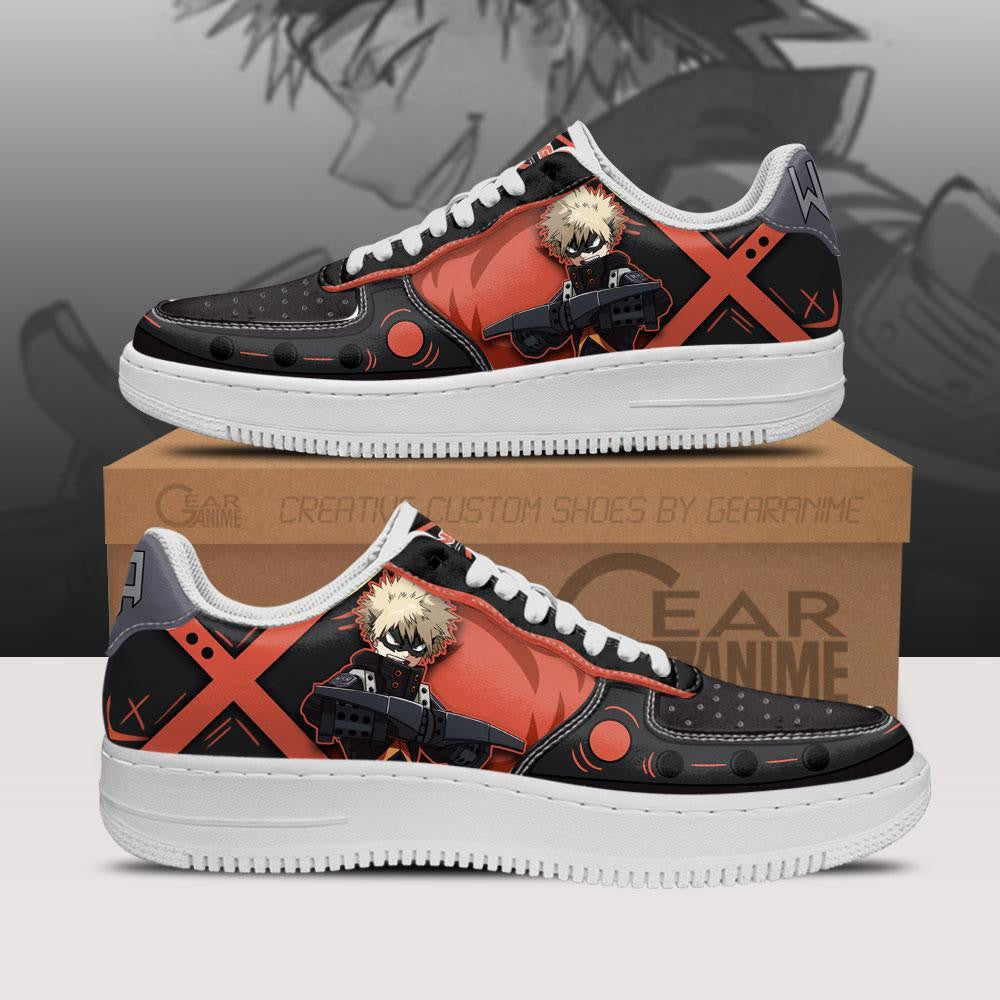 Baskets Anime Musketeer Katsuki Bakugo en Cuir Chaussures Basses Unisexes Anime Manga
