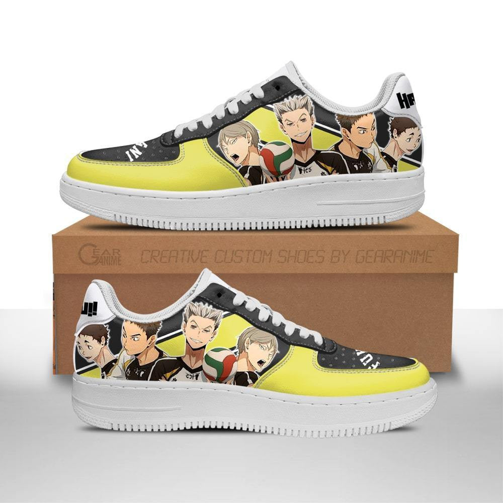Baskets Anime Fukurodani Academy en Cuir Chaussures Basses Unisexes Anime Manga