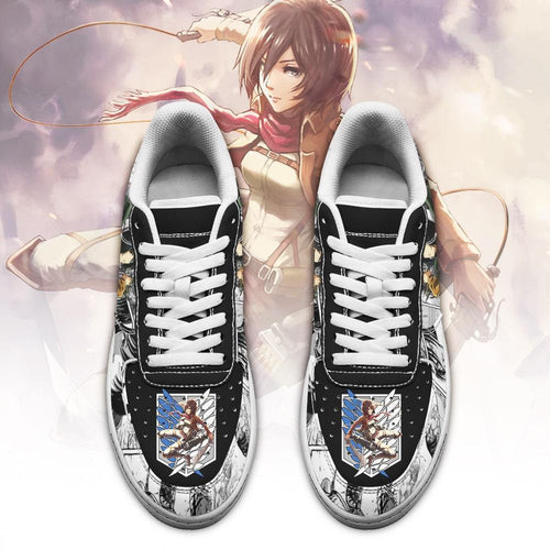 Baskets Anime AOT Mikasa en Cuir Chaussures Basses Unisexes Attack on Titan