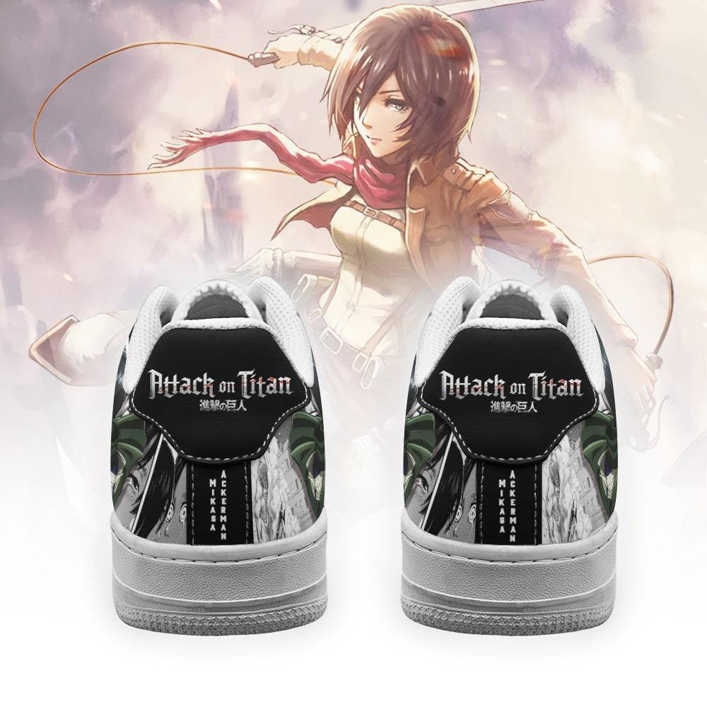 Baskets Anime AOT Mikasa en Cuir Chaussures Basses Unisexes Attack on Titan