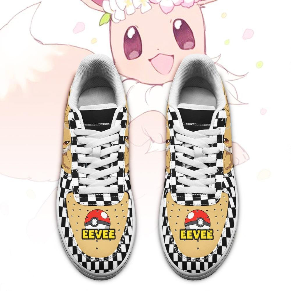 Baskets Anime Poke Eevee en Cuir Chaussures Basses Unisexes Anime Manga