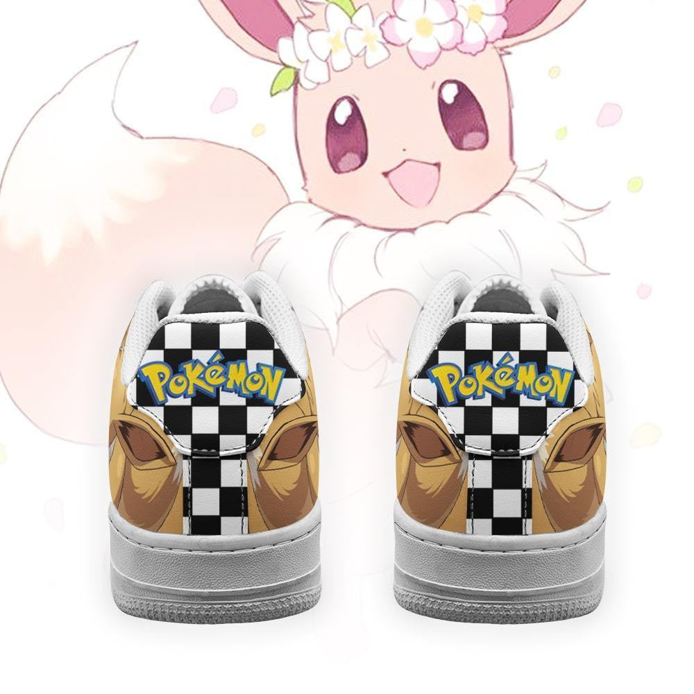 Baskets Anime Poke Eevee en Cuir Chaussures Basses Unisexes Anime Manga