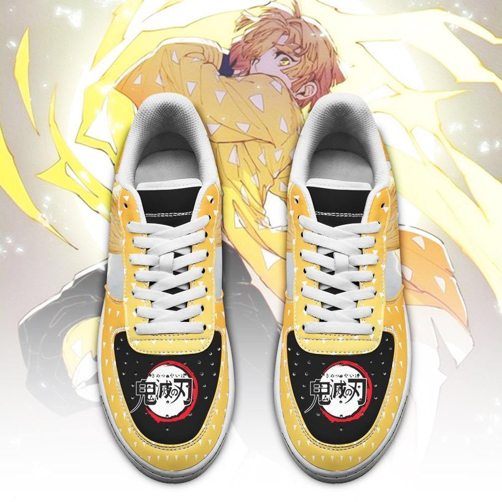 Baskets Anime Zenitsu Custom Low-Top Leather Sneakers Serious Moment en Cuir Chaussures Basses Unisexes Anime Manga