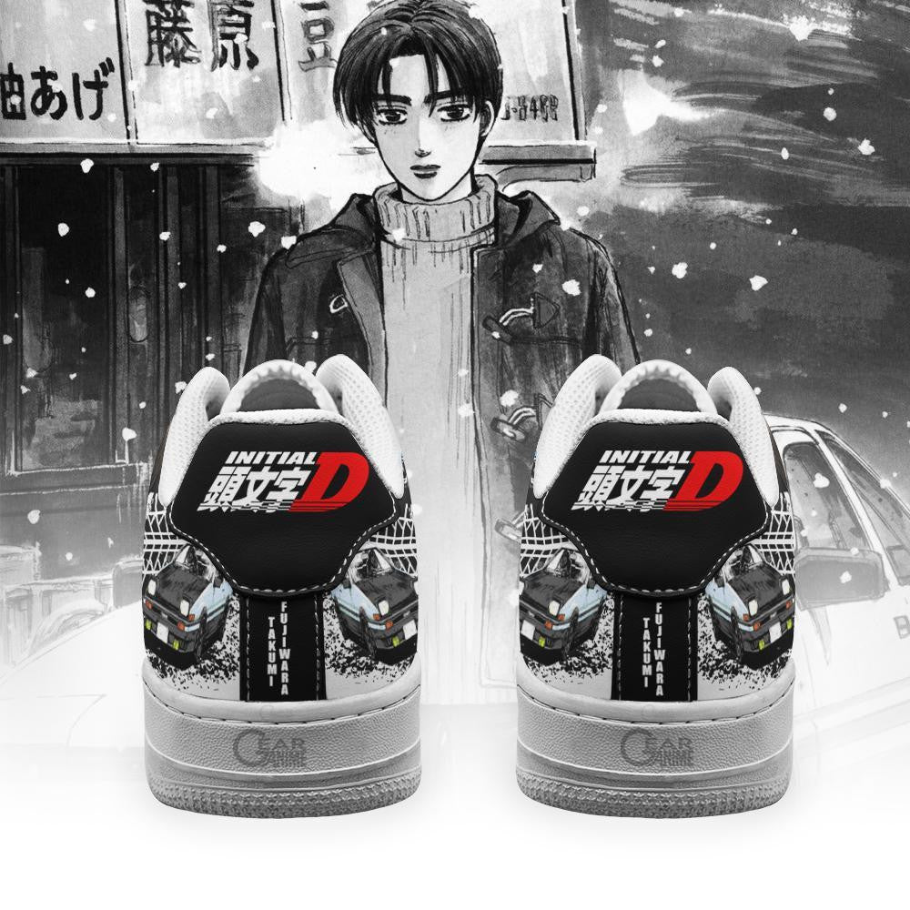 Baskets Anime Takumi Fujiwara Initial en Cuir Chaussures Basses Unisexes Anime Manga
