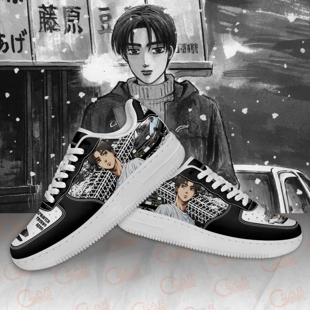 Baskets Anime Takumi Fujiwara Initial en Cuir Chaussures Basses Unisexes Anime Manga