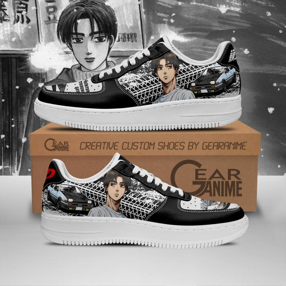 Baskets Anime Takumi Fujiwara Initial en Cuir Chaussures Basses Unisexes Anime Manga