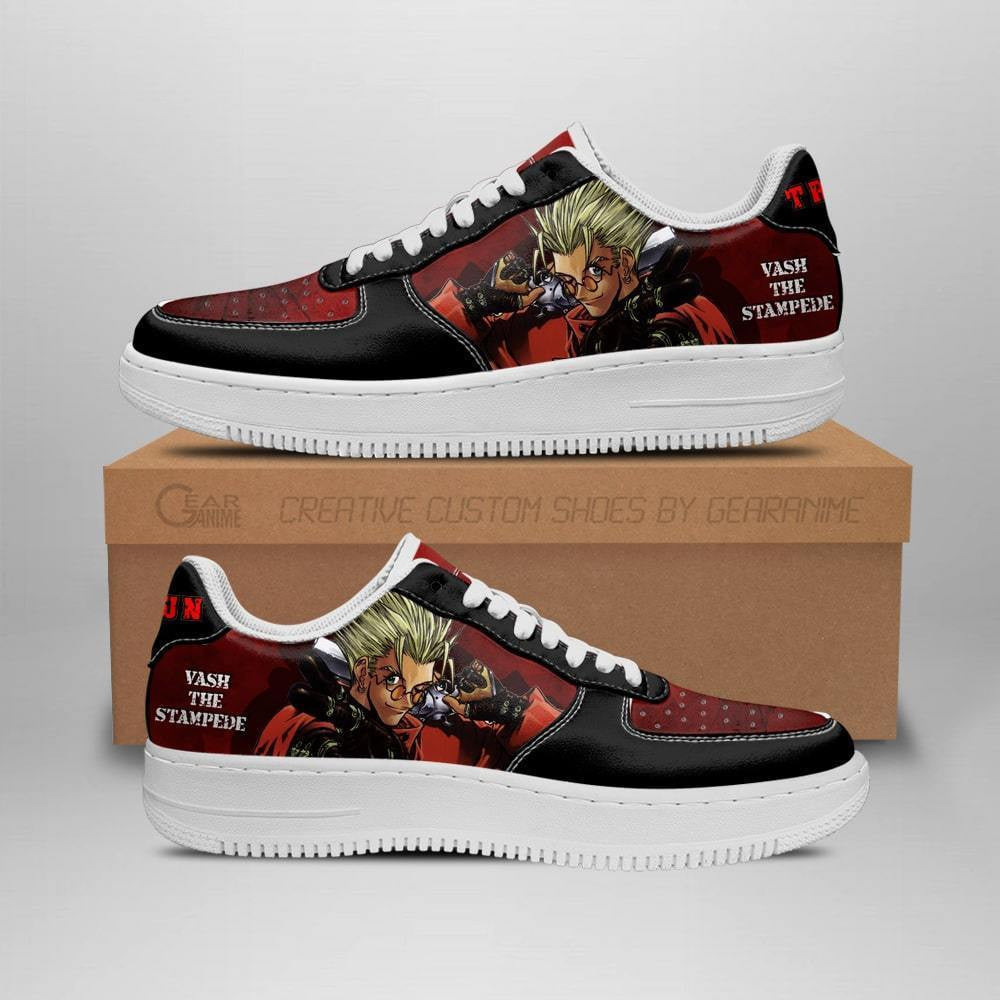 Baskets Anime Trigun Shoes Vash The Stampede Force Lows en Cuir Chaussures Basses Unisexes Anime Manga