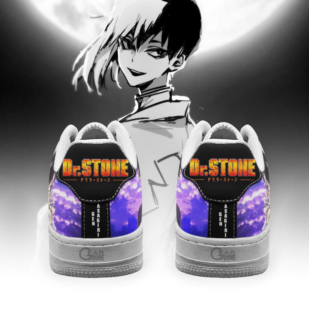 Baskets Anime Dr. Stone Gen Asagiri en Cuir Chaussures Basses Unisexes Anime Manga
