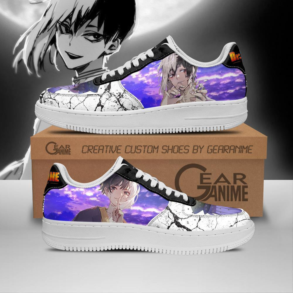 Baskets Anime Dr. Stone Gen Asagiri en Cuir Chaussures Basses Unisexes Anime Manga