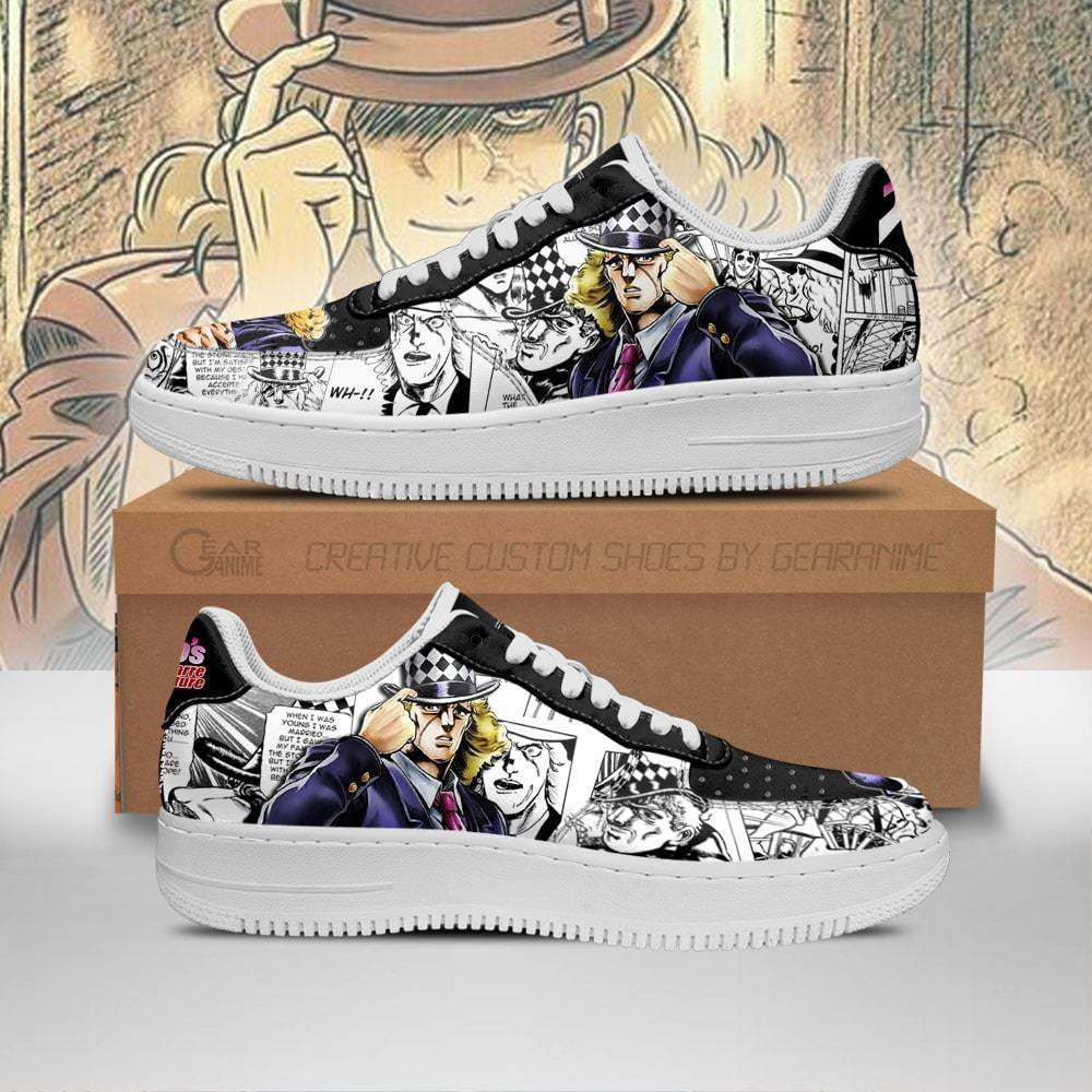 Baskets Anime Robert Speedwagon en Cuir Chaussures Basses Unisexes Anime Manga