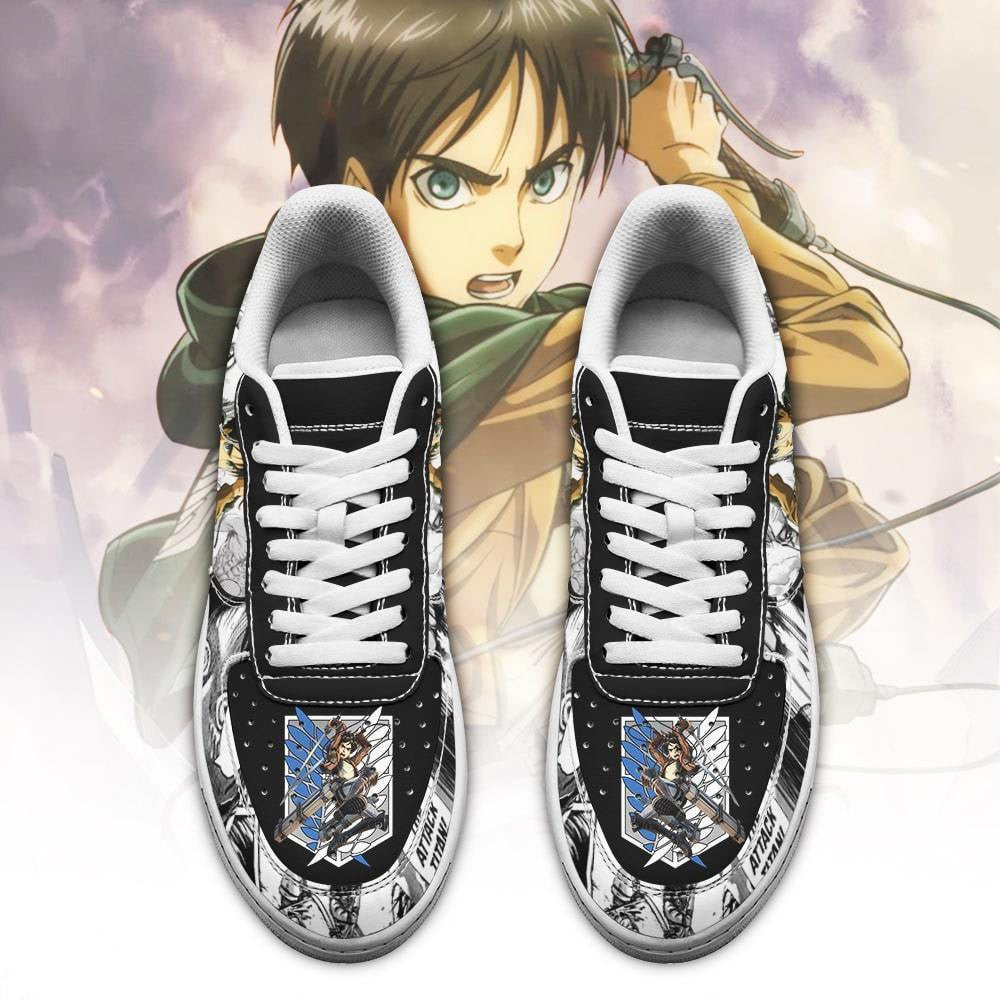 Baskets Anime AOT Scout Eren en Cuir Chaussures Basses Unisexes Attack on Titan