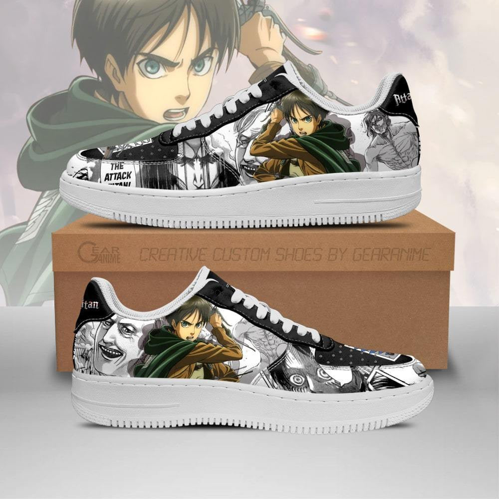Baskets Anime AOT Scout Eren en Cuir Chaussures Basses Unisexes Attack on Titan