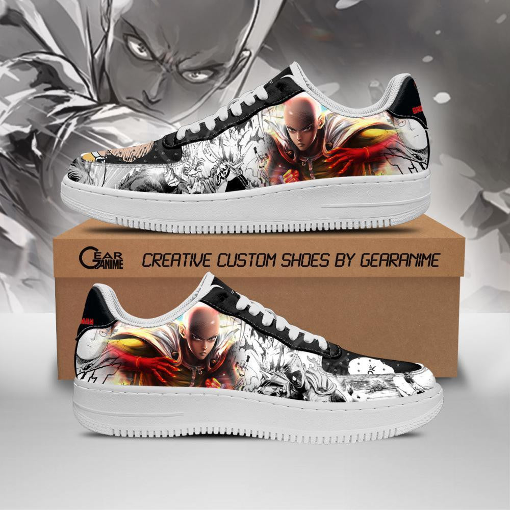 Baskets Anime Saitama OPM en Cuir Chaussures Basses Unisexes Anime Manga