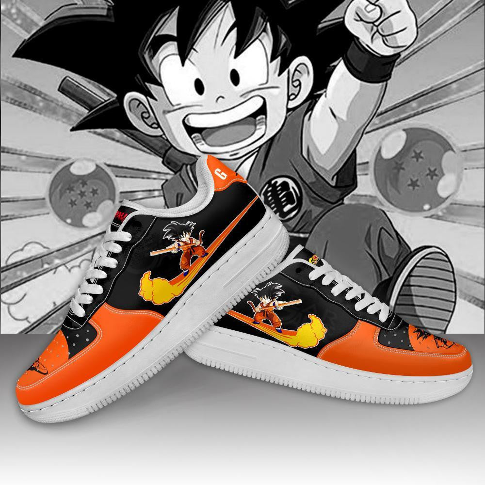 Baskets Anime Kid Goku Kintoun en Cuir Chaussures Basses Unisexes Dragon Ball