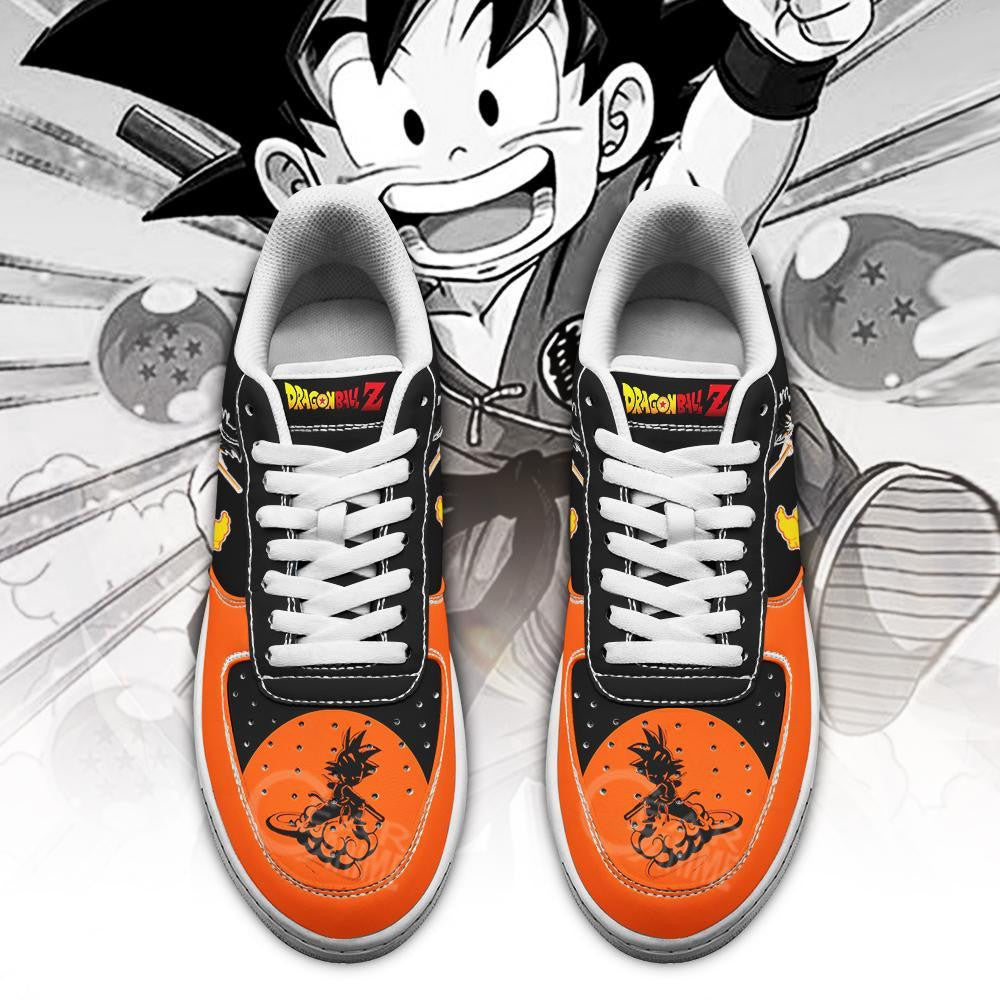 Baskets Anime Kid Goku Kintoun en Cuir Chaussures Basses Unisexes Dragon Ball