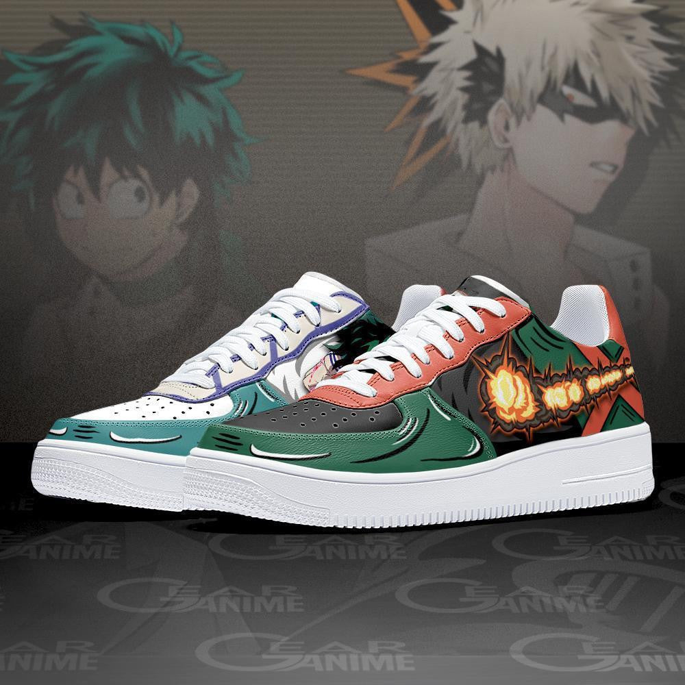 Baskets Anime Deku and Bakugo en Cuir Chaussures Basses Unisexes Anime Manga