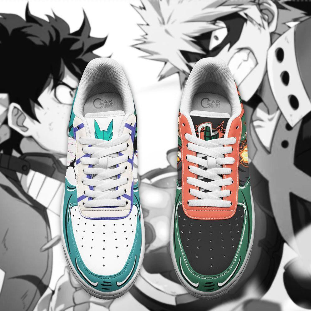 Baskets Anime Deku and Bakugo en Cuir Chaussures Basses Unisexes Anime Manga