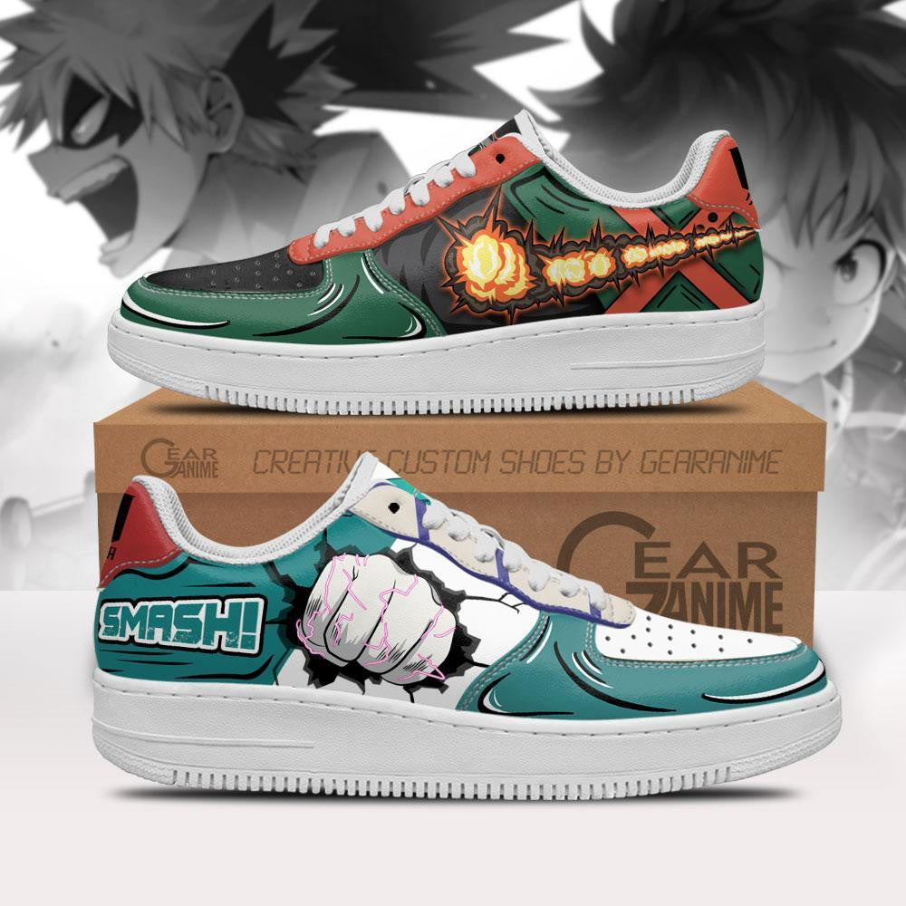 Baskets Anime Deku and Bakugo en Cuir Chaussures Basses Unisexes Anime Manga