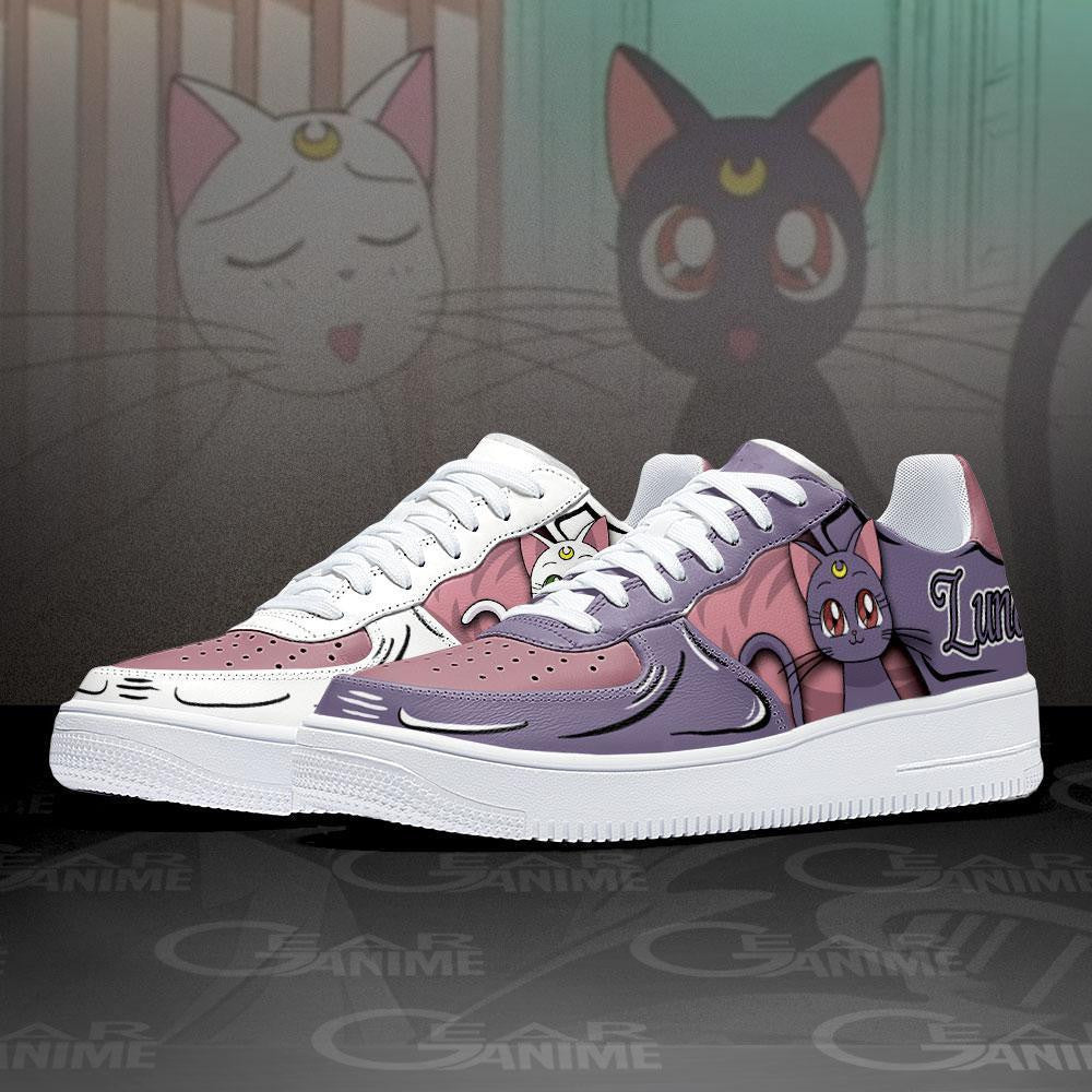 Baskets Anime Luna and Artemis en Cuir Chaussures Basses Unisexes Anime Manga