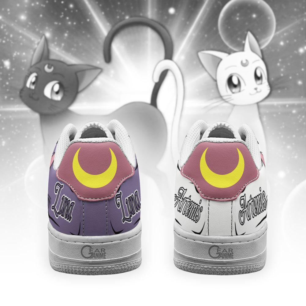 Baskets Anime Luna and Artemis en Cuir Chaussures Basses Unisexes Anime Manga