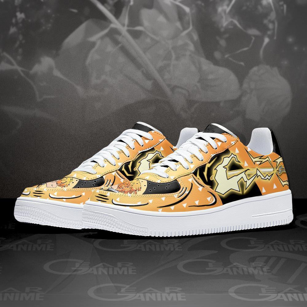 Baskets Anime Zenitsu Custom Low-Top Leather Sneakers Thunder Breathing en Cuir Chaussures Basses Unisexes Anime Manga