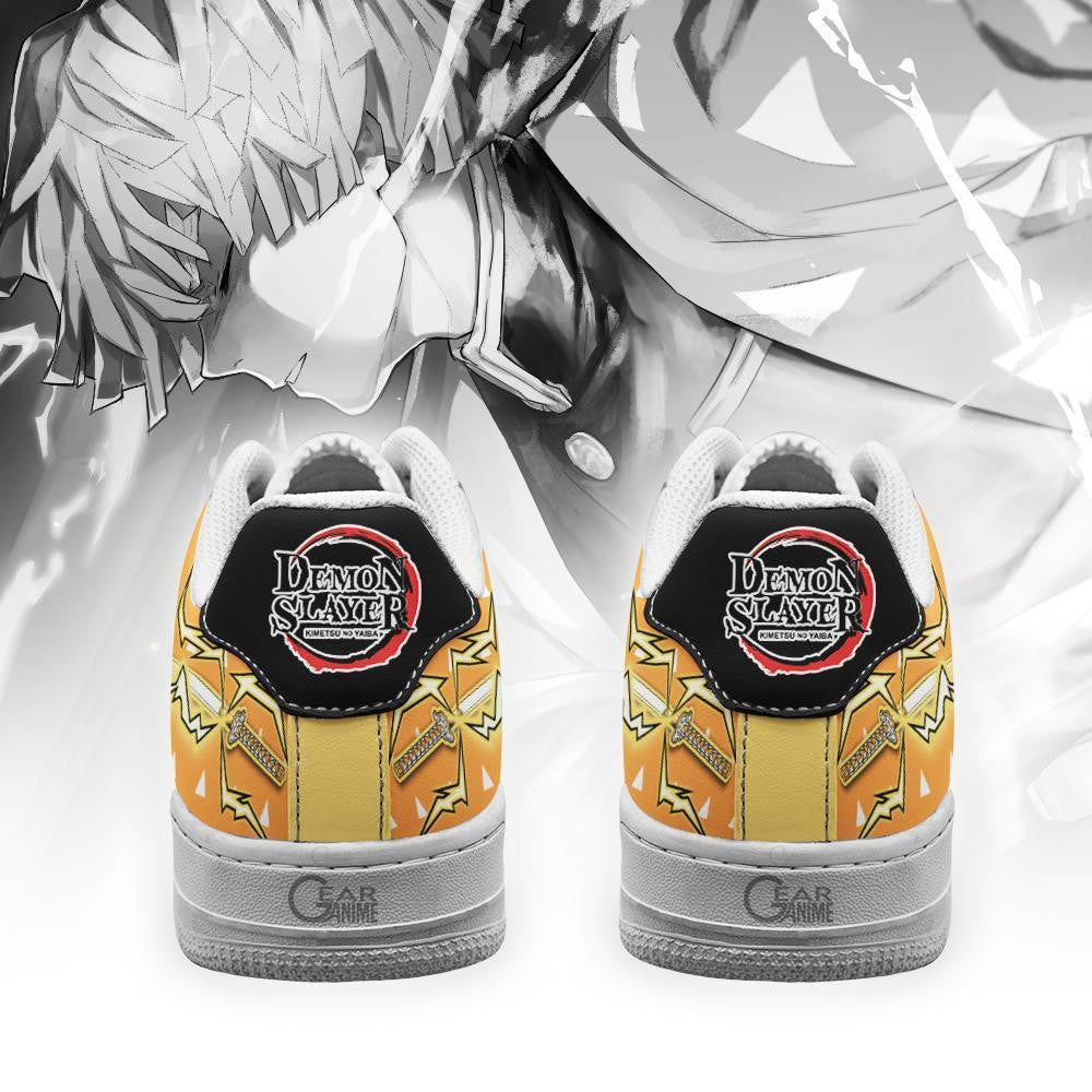 Baskets Anime Zenitsu Custom Low-Top Leather Sneakers Thunder Breathing en Cuir Chaussures Basses Unisexes Anime Manga