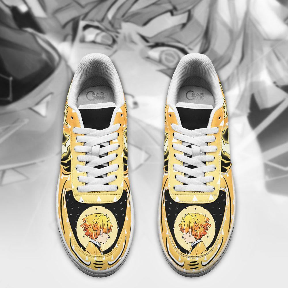 Baskets Anime Zenitsu Custom Low-Top Leather Sneakers Thunder Breathing en Cuir Chaussures Basses Unisexes Anime Manga