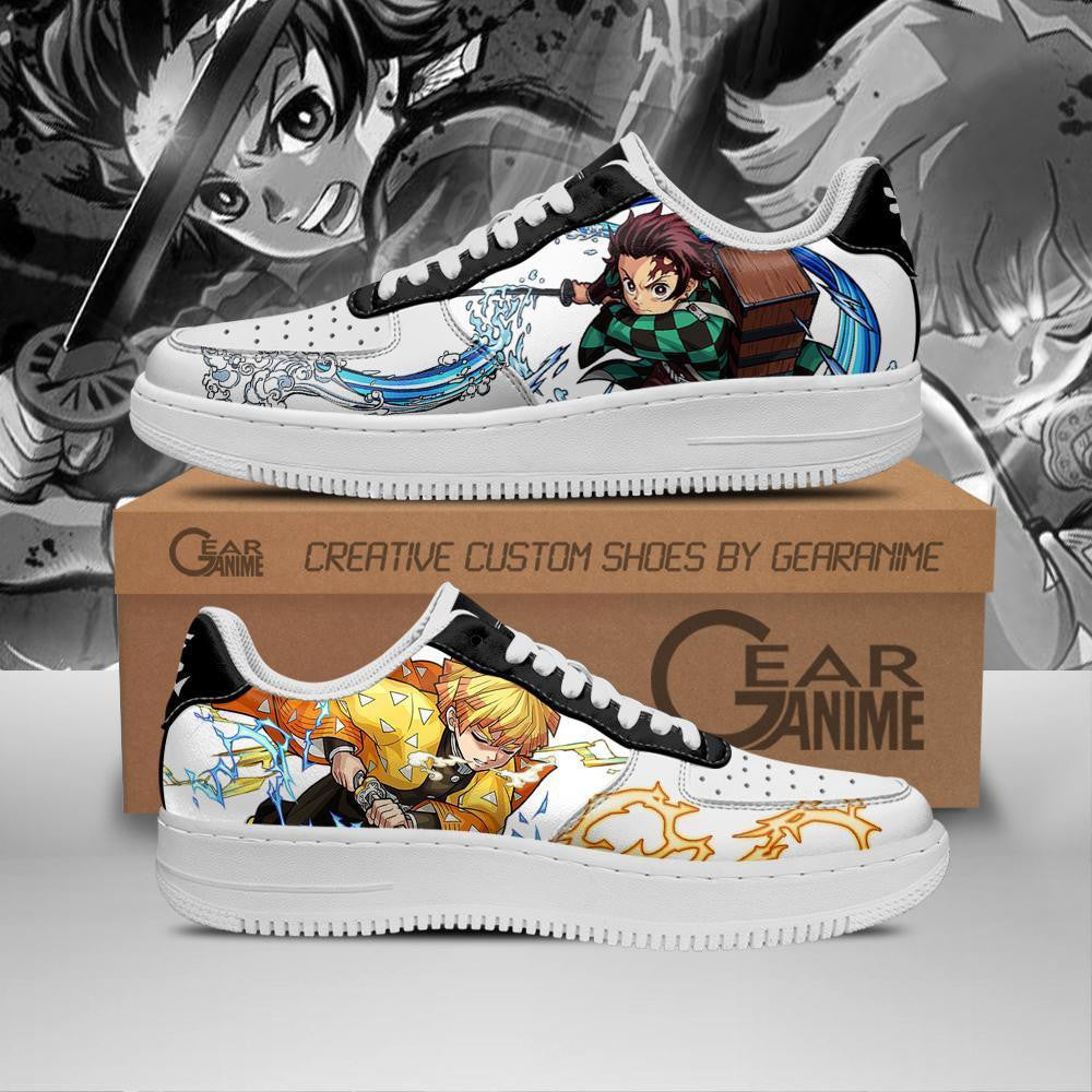 Baskets Anime Tanjiro & Zenitsu en Cuir Chaussures Basses Unisexes Demon Slayer