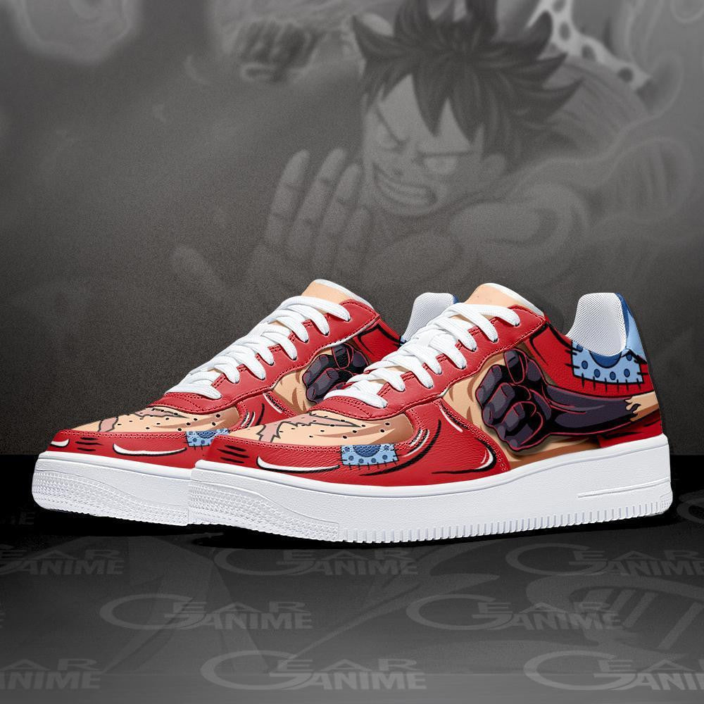 Baskets Anime Luffy Gomu Haki en Cuir Chaussures Basses Unisexes One Piece