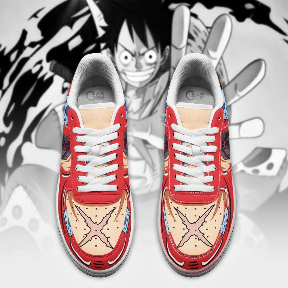 Baskets Anime Luffy Gomu Haki en Cuir Chaussures Basses Unisexes One Piece