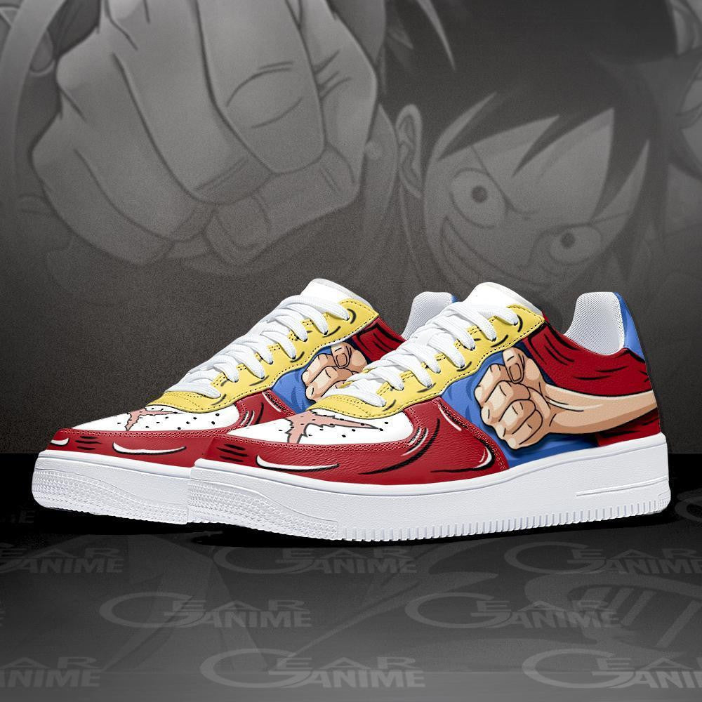 Baskets Anime Luffy Gomu Gomu en Cuir Chaussures Basses Unisexes One Piece