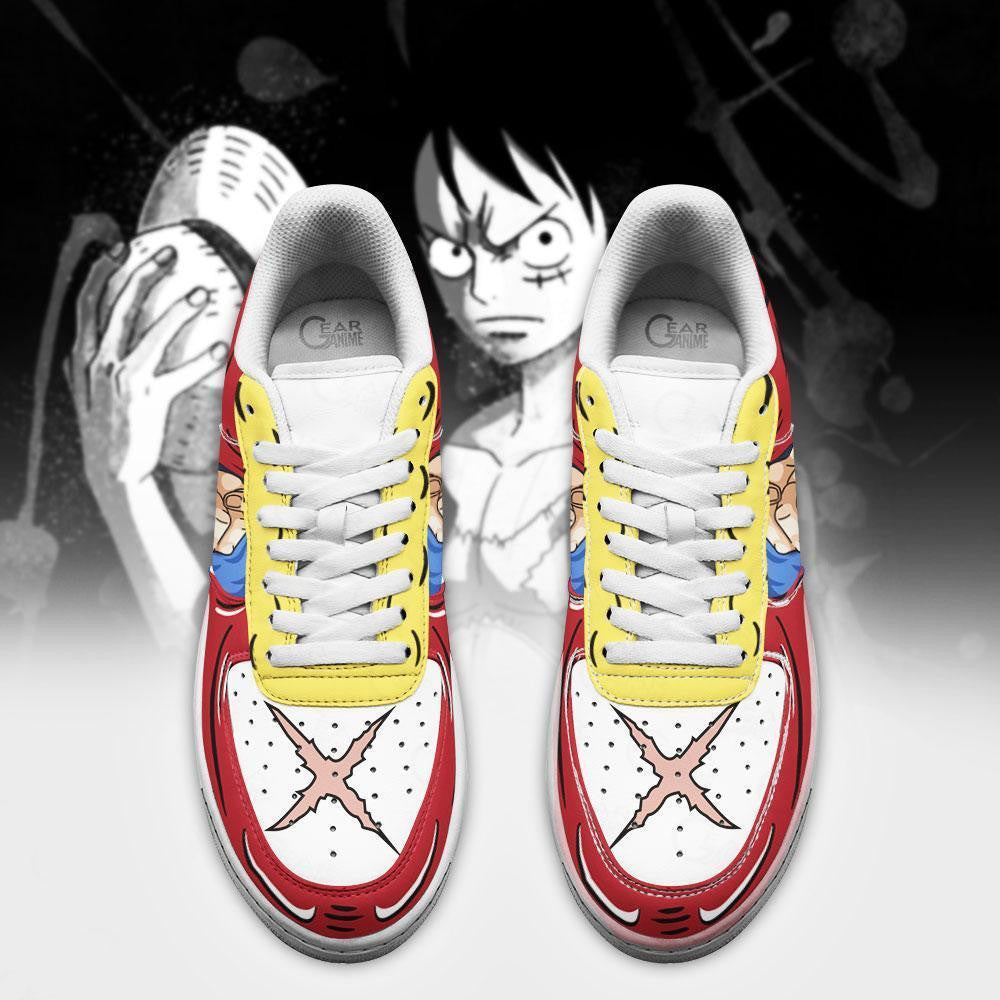 Baskets Anime Luffy Gomu Gomu en Cuir Chaussures Basses Unisexes One Piece