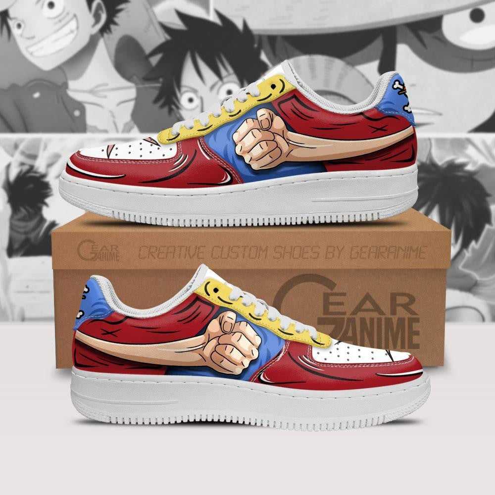 Baskets Anime Luffy Gomu Gomu en Cuir Chaussures Basses Unisexes One Piece