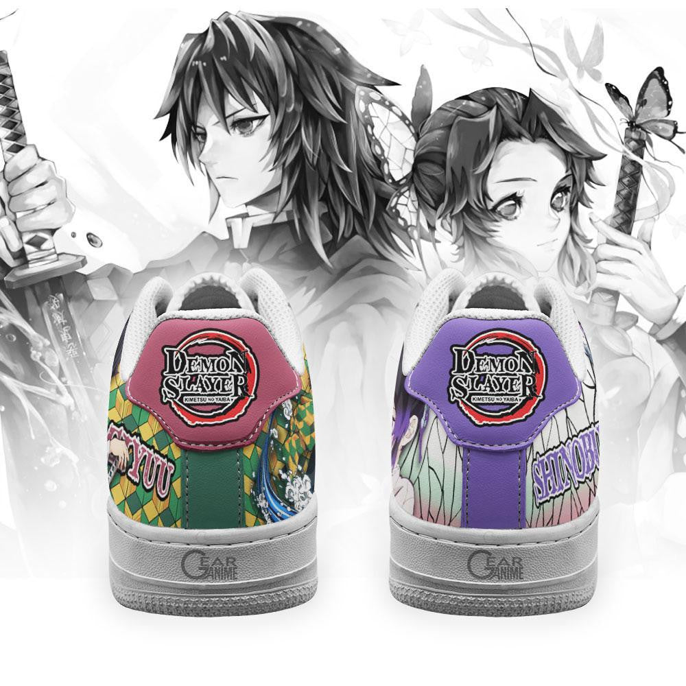 Baskets Anime Shinobu and Giyuu en Cuir Chaussures Basses Unisexes Anime Manga
