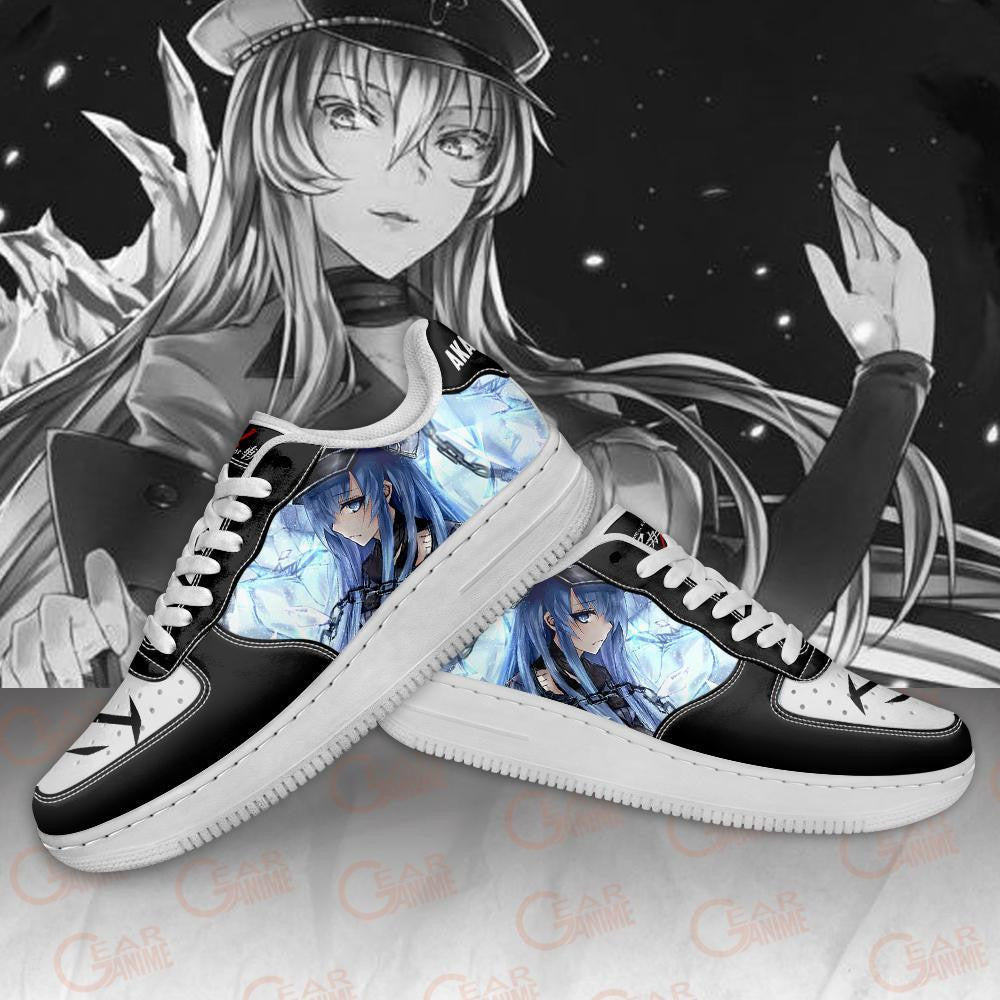 Baskets Anime Akame Ga Kill Esdeath en Cuir Chaussures Basses Unisexes Anime Manga