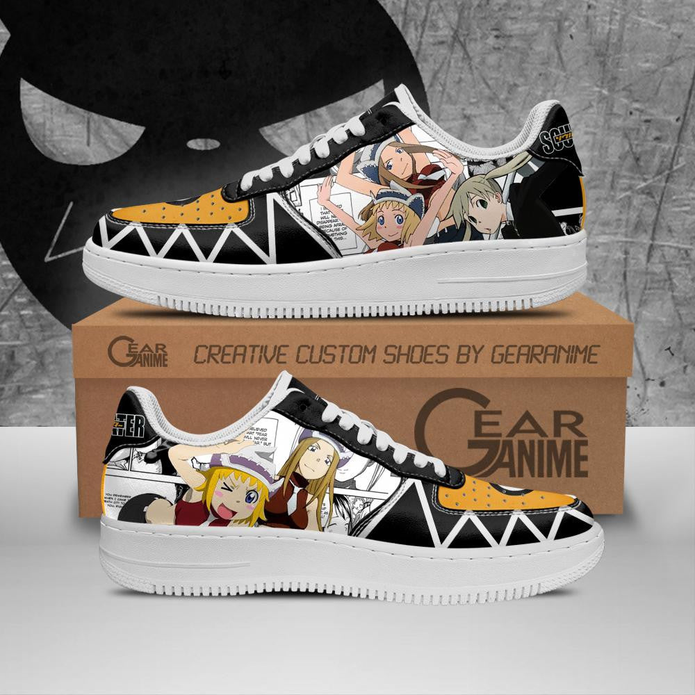 Baskets Anime Soul Eater Custom Low-Top Leather Sneakers Manga Custom Comfort Fit en Cuir Chaussures Basses Unisexes Anime Manga